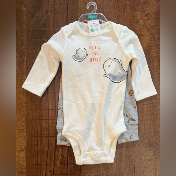 Halloween ghost outfit baby unisex boy girl 2 sizes 3 & 6 months 2 piece NWT NEW - Picture 4 of 7